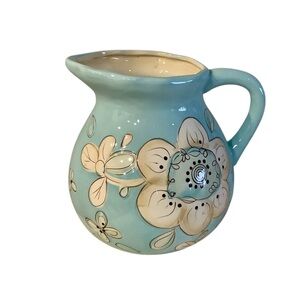 Pier 1 Imports Floral Blue Ceramic Pitcheru